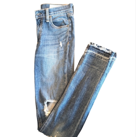 LIKE NEW Rag & Bone 10 In. Dre Destroyed Released Hem Skinny Jeans, size 24x30 - Picture 3 of 16